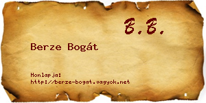 Berze Bogát névjegykártya